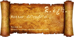 Rotter Árpád névjegykártya