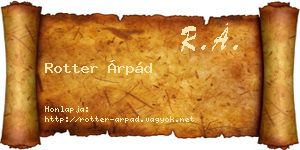 Rotter Árpád névjegykártya