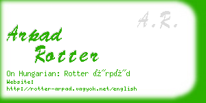 arpad rotter business card